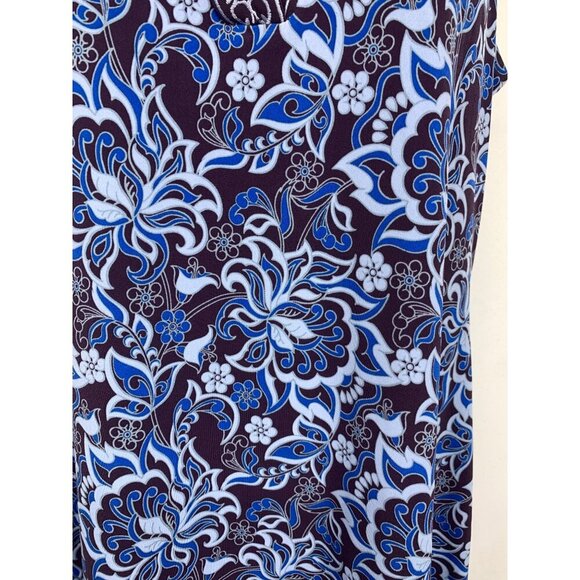 Magnolia Grace Women Sleeveless Dress Medium M Petite PM Blue V-Neck Stretch New - Picture 7 of 8